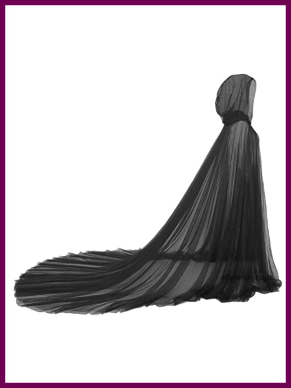 Tulle Hooded Cape with Long Train Elf Cloak Bridal Robe